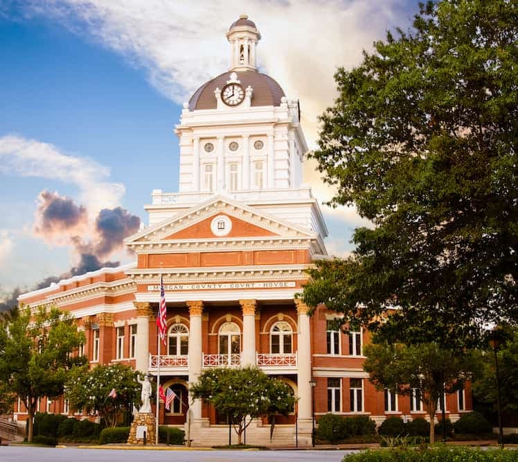 Historic Morgan County Courthouse in Madison, Georgia