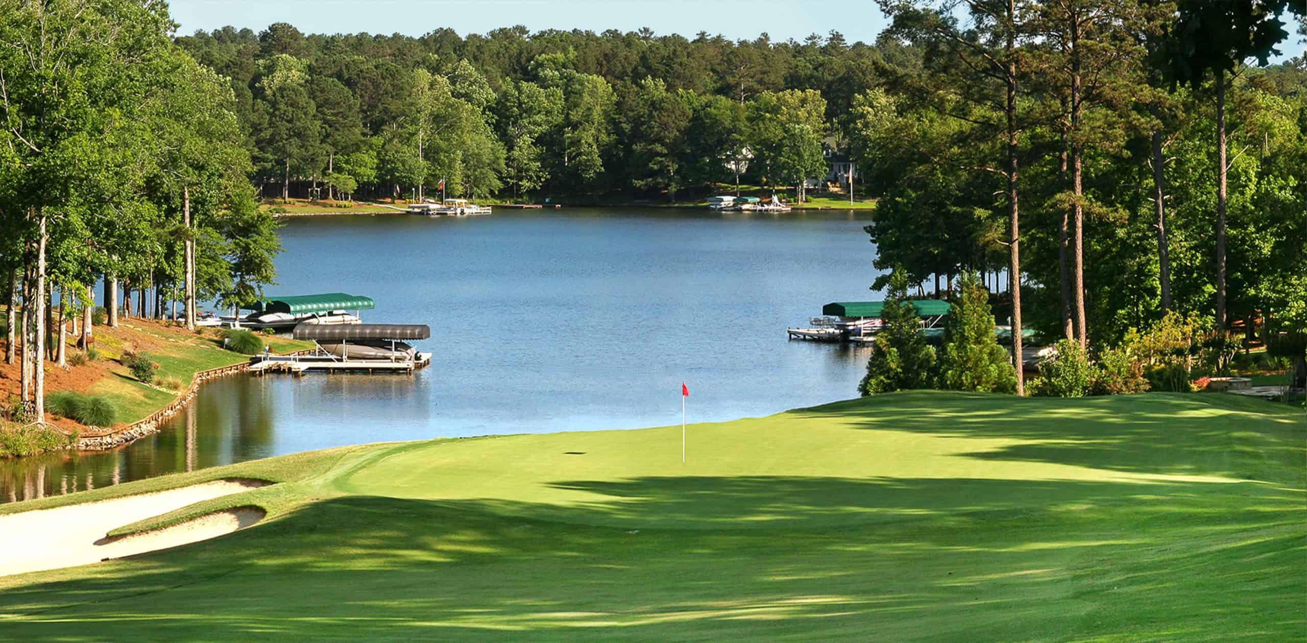 golf course and lake